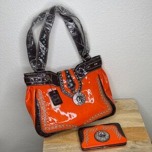 P&G Western PU Leather Shoulder Bag and Wallet